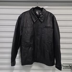 Mazzoni Genuine Leather Jacket Black Full Zip Mens 3X Lined